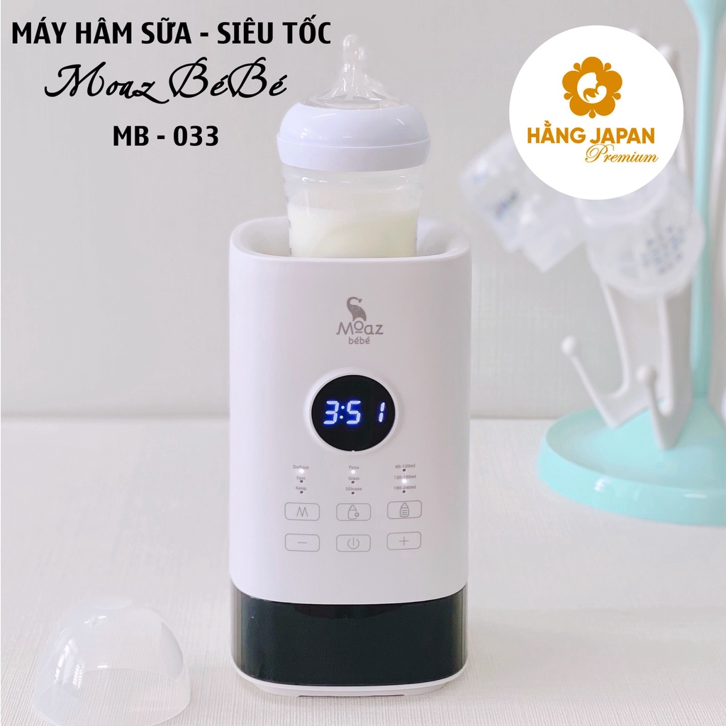 Máy hâm sữa siêu tốc Moaz bebe MB033 - Phù hợp tất cả loại bình, nhỏ gọn, tiện lợi - BH 12 tháng