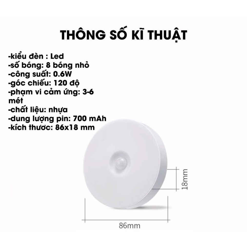 Đèn led cảm biến tích điện sạc pin tiện lợi