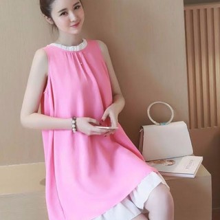 Đầm bầu suông cổ bèo 2 lớp