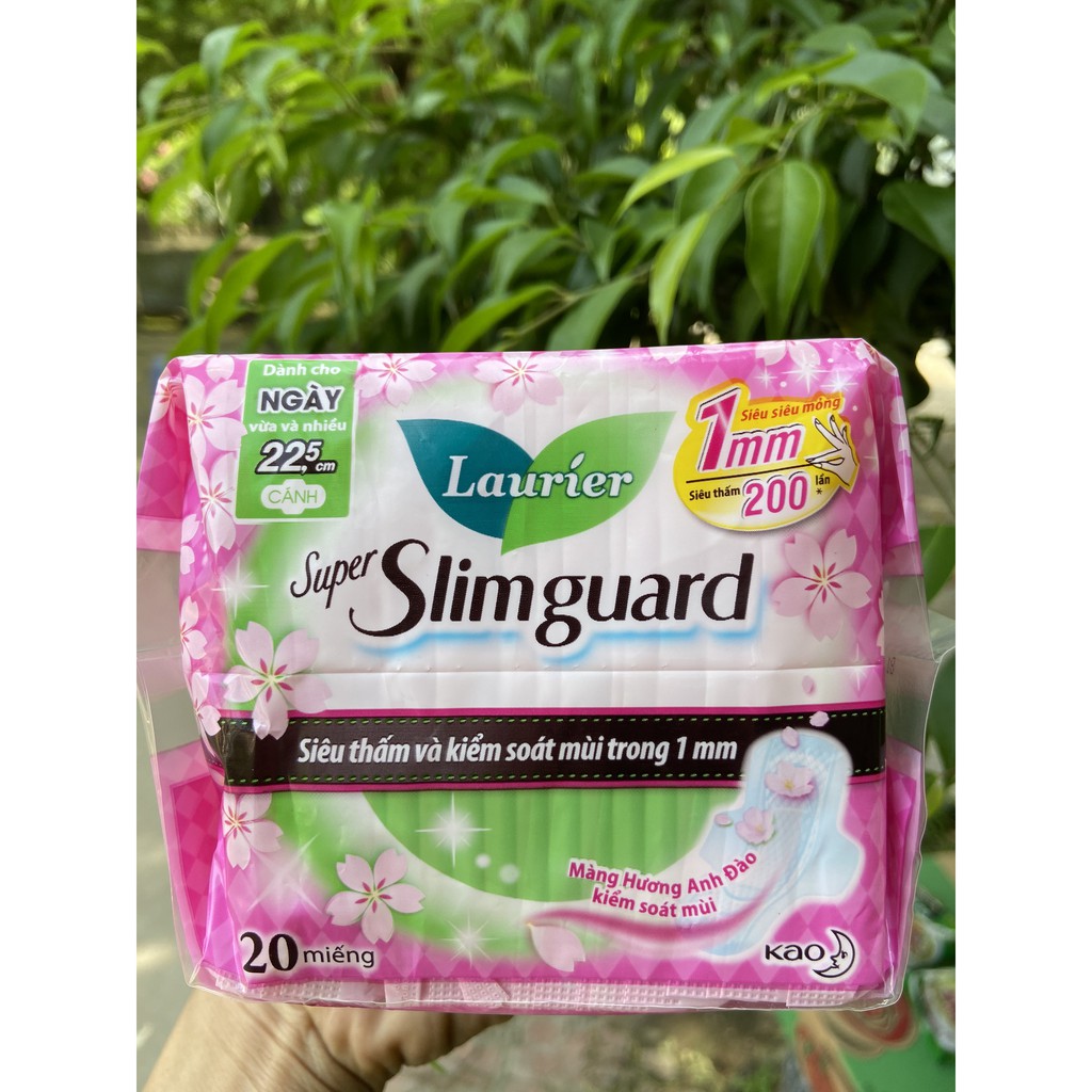 BĂNG VỆ SINH LAURIER SUPER SLIMGUARD HƯƠNG ANH ĐÀO 22.5CM 20 MIẾNG