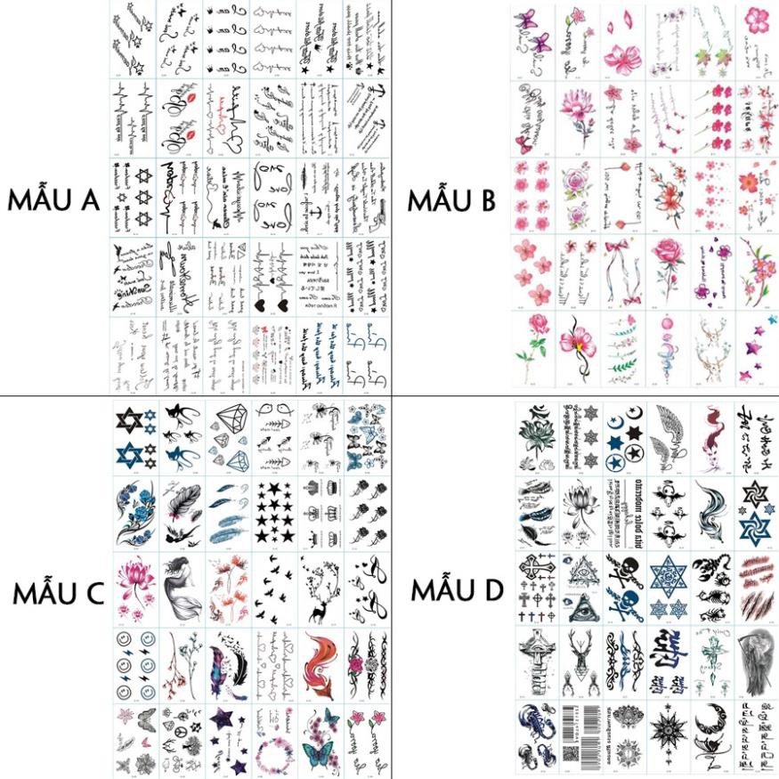 30 Tờ Hình Xăm Dán Tattoo Xăm Nước Tha Thu Từ 55 - 120 Mẫu
