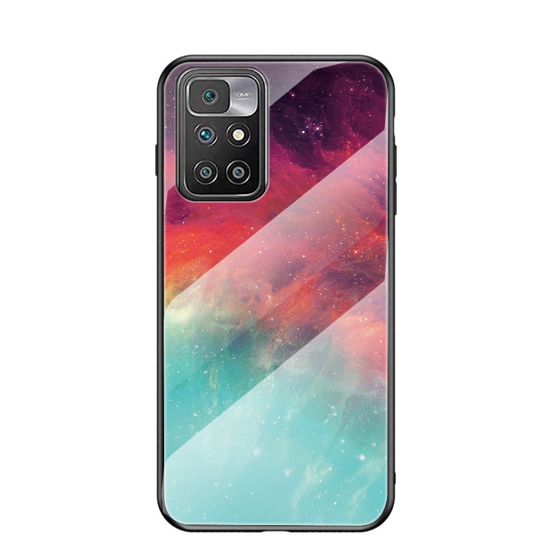 Ốp điện thoại KOOSUK mặt kính cường lực họa tiết trời sao sáng bóng bảo vệ cho Xiaomi Redmi 10