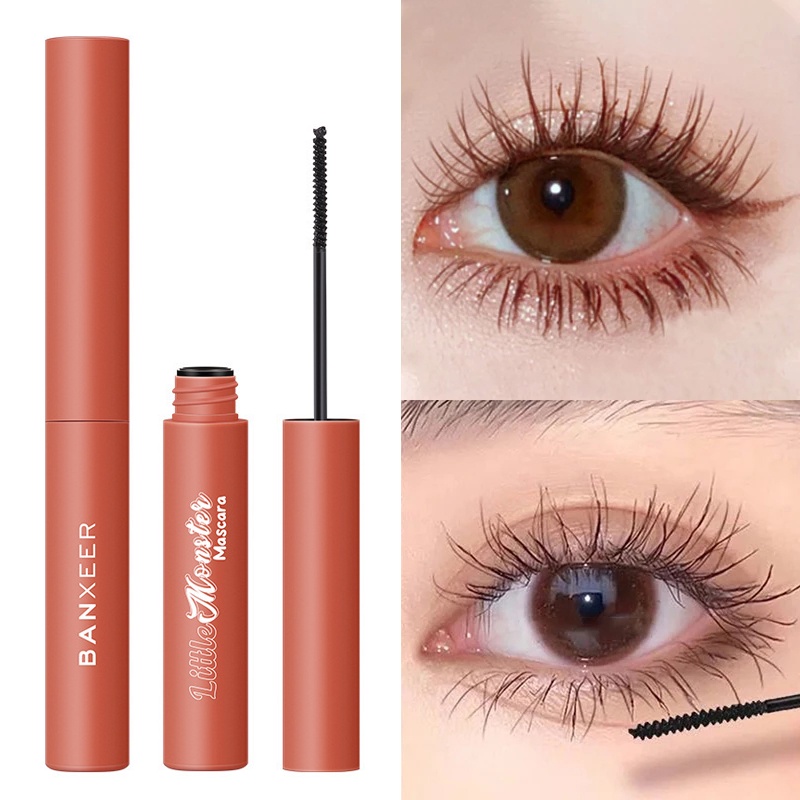 Mascara Banxeer Sợi Tơ 4D Màu Đen Tự Nhiên Chống Thấm Nước Chuốt Dài Và Cong Mi