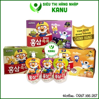 [Hộp 10 gói] Nước hồng sâm trái cây Paldo Pororo Hàn Quốc cho bé tăng đề kháng