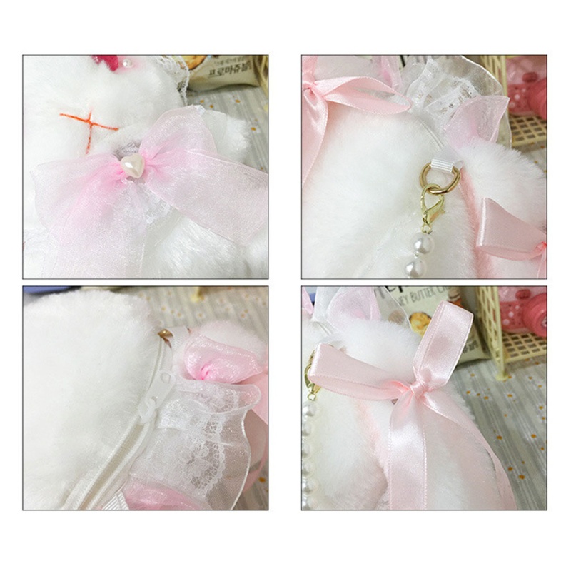 Túi Đeo Chéo Hình Thỏ Hoạt Hình Nhồi Bông Phong Cách Lolita