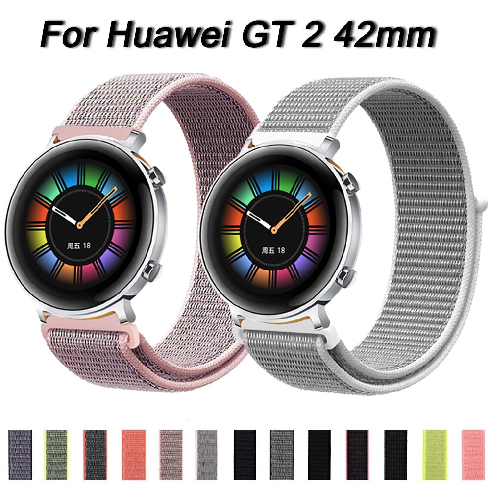 Dây Đeo Đồng Hồ Bằng Sợi Nylon Thoáng Khí 22mm 20mm Cho Huawei Watch Gt2 Gt Gt 2 42mm 46mm