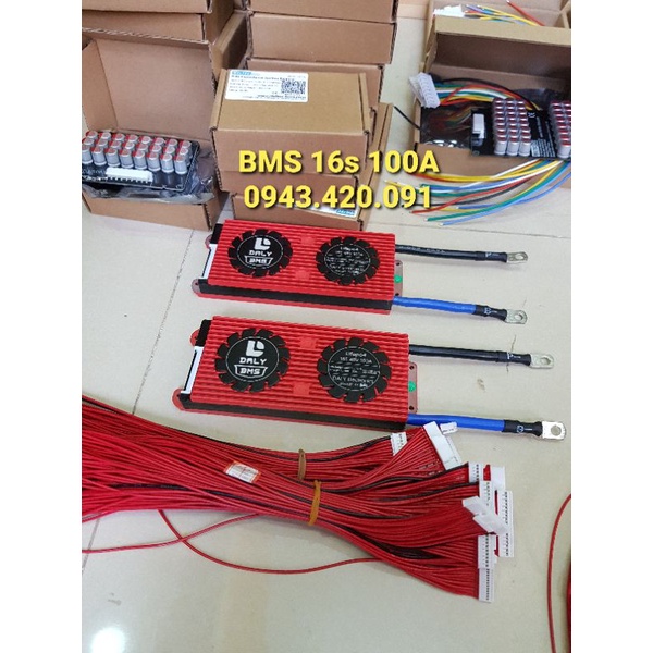 Mạch BMS Daly bảo vệ sạc, xả pin hệ 12v, 24v, 48v dòng 100A