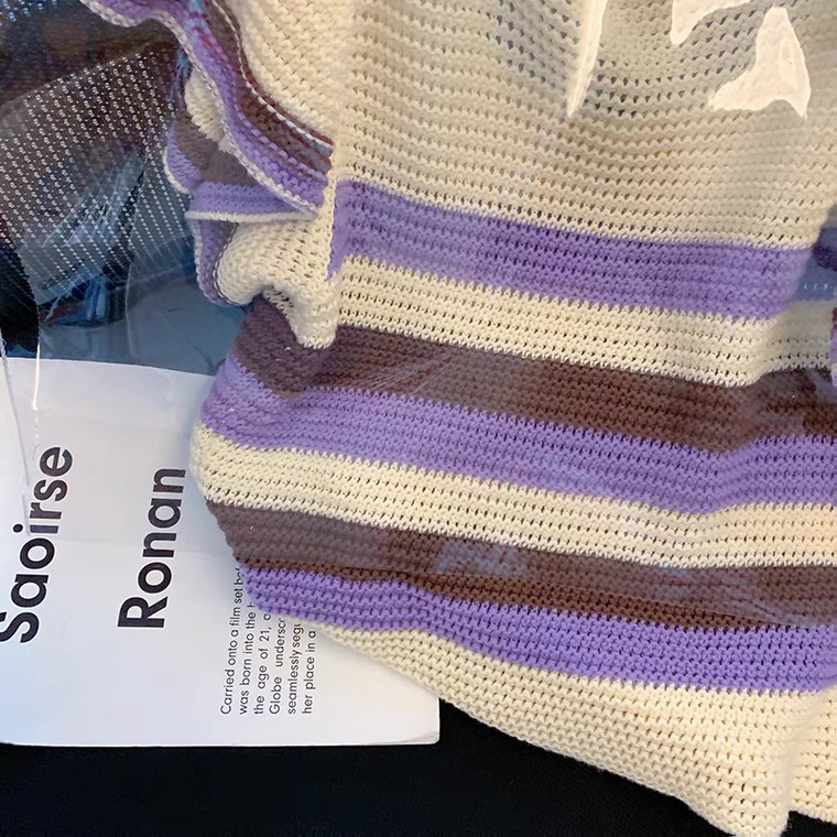 Áo cardigan NRVP dệt kim tay ngắn dáng rộng phong cách Hàn Quốc thiết kế thời trang