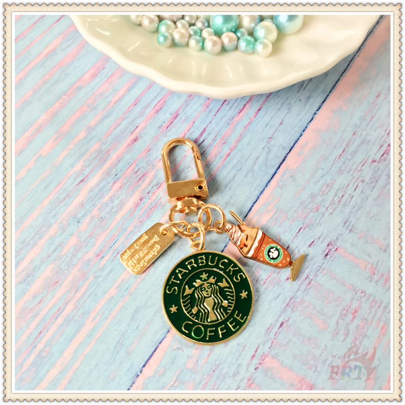 Móc khóa họa tiết cà phê Starbuck bằng kim loại độc đáo