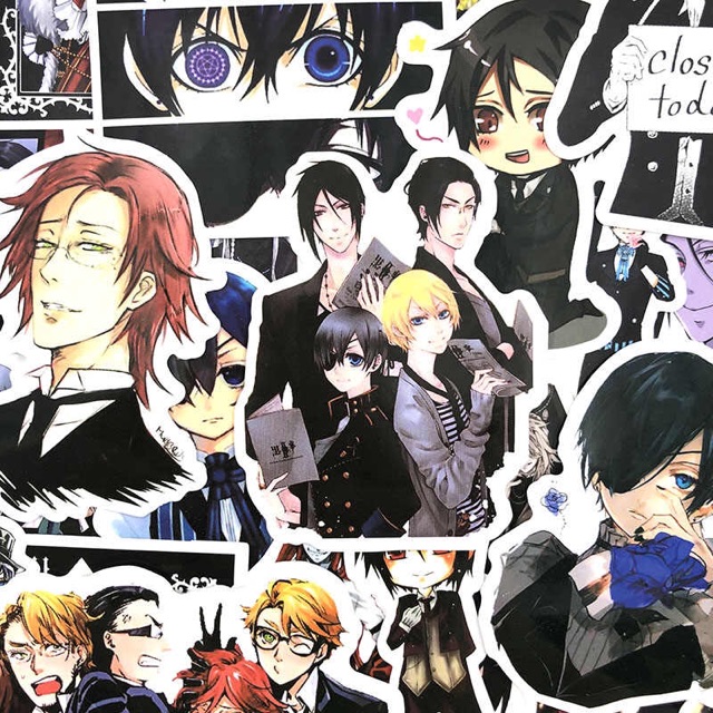 Sticker hắc quản gia 30 cái ép lụa , sticker anime kuroshitsuji lhacs nhau