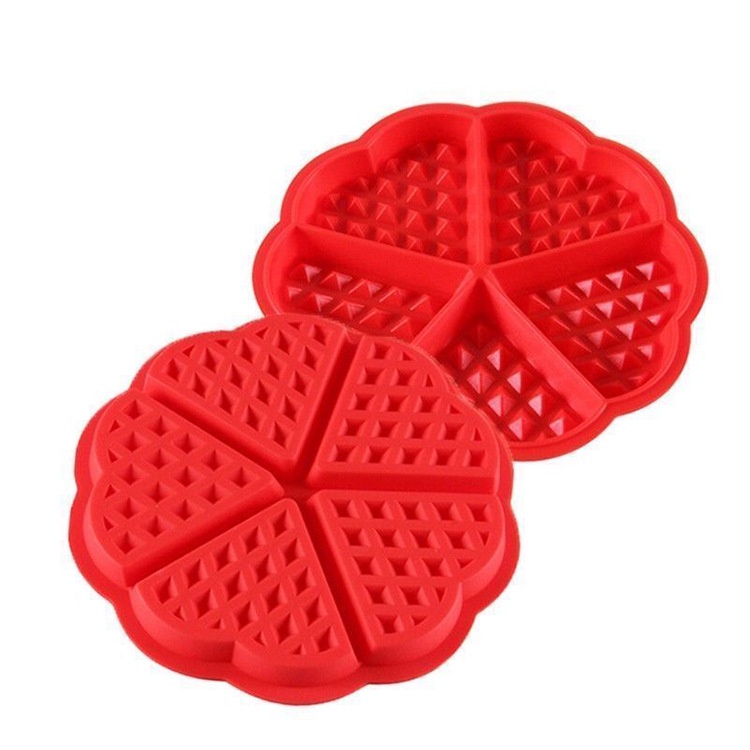 SG - Khuôn làm bánh kẹp, bánh ốc quế waffle bằng silicon chịu nhiệt chống dính hình trái tim