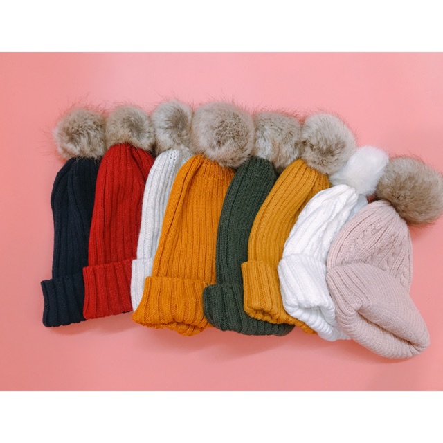 Mũ Len quả lông Hm cho bé