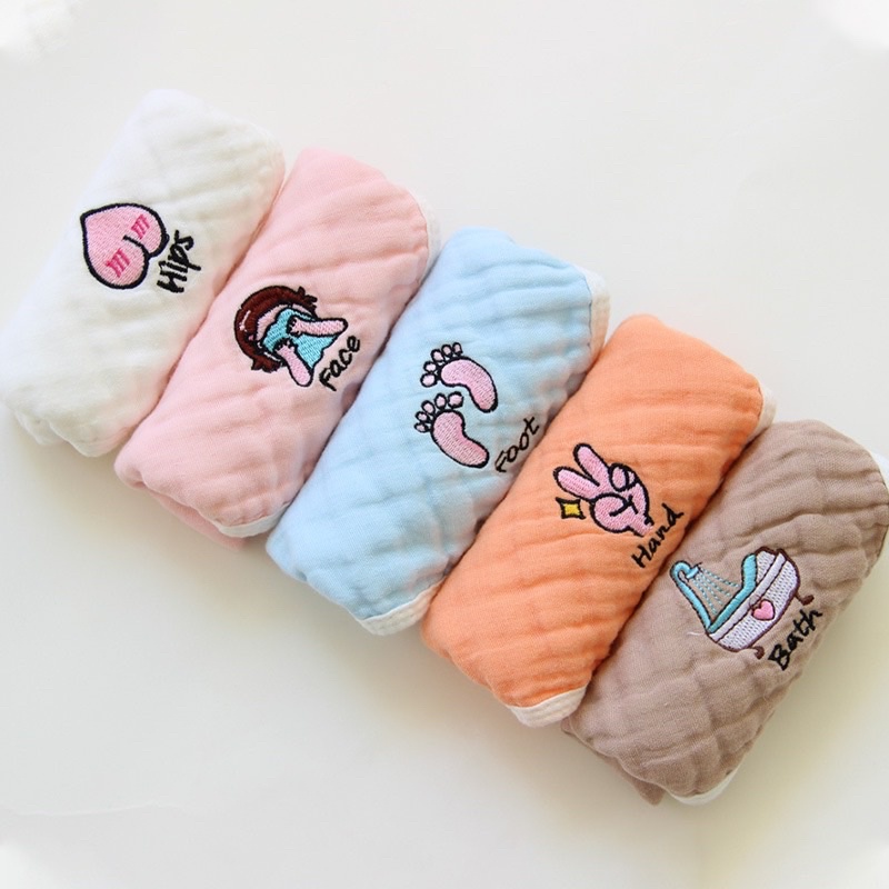 Set 5 KHĂN XÔ SỮA 100% SỢI COTTON SIÊU MỀM 6 LỚP CHO BÉ, CÓ ẢNH THẬT, HÀNG XUẤT NHẬT
