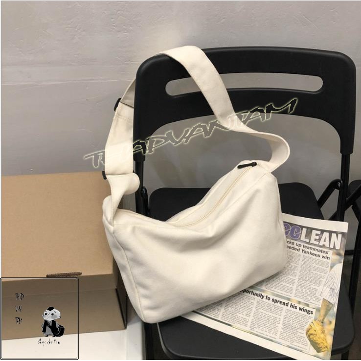 TÚI TOTE ĐEO CHÉO THỜI TRANG VẢI CANVAS PHONG CÁCH ULZZANG ĐỂ SÁCH A4 | BigBuy360 - bigbuy360.vn