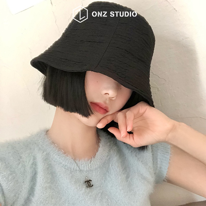 Nón bucket gân ONZ STUDIO - Mũ xô nam nữ cotton siêu nhẹ thoáng khí có dây điều chỉnh Ulzzang Hàn Quốc MB05