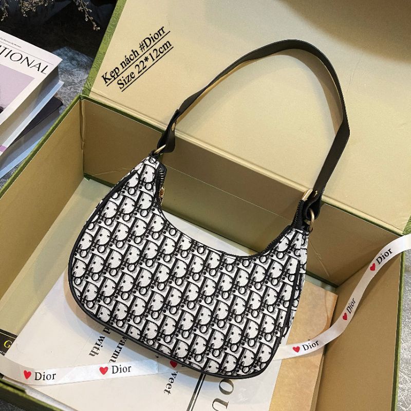 TÚI KẸP NÁCH DIOR BỌC LỤA 2 LỚP SIZE 22