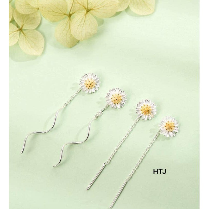 Bông tai hàn quốc hot - hoa cúc nhụy vàng dễ thương - Bông tai hoa cúc hoạ mi xinh xinh cute