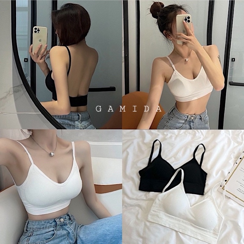 Áo Bra Thun Gân Hở Lưng, Khoét Lưng Chữ U Siêu Mát (Hàng Đẹp 100%) AL01