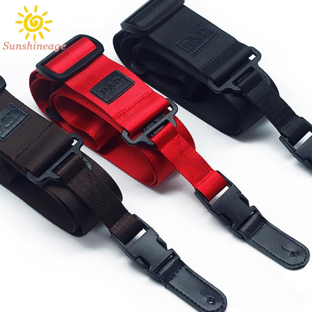 SUNAGE- ~Guitar Strap Brown Elastic Fashion Long Strong Durable Nylon Guitar Belt【SUNAGE-HOT Fashion】