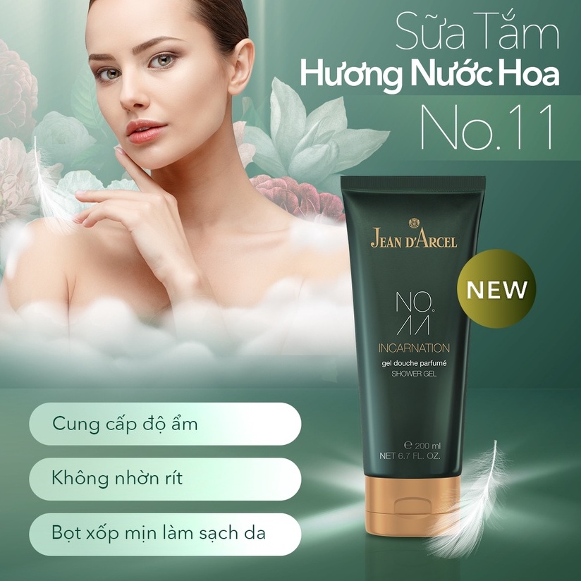 Sữa tắm hương nước hoa số 11 Jean D'Arcel _ JDA Perefumed Shower Gel Incarnation
