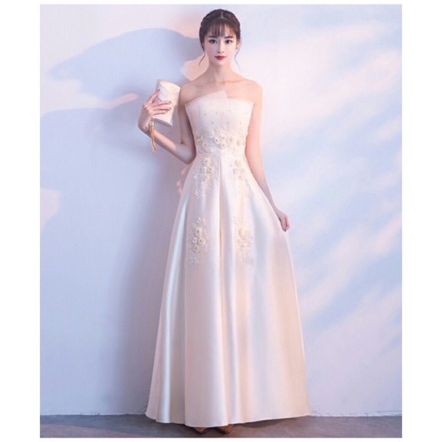 Đầm maxi cúp ngực dự tiệc mặc cưới TRIPBLE T DRESS - Size M/L (kèm ảnh/video thật)MS130Y