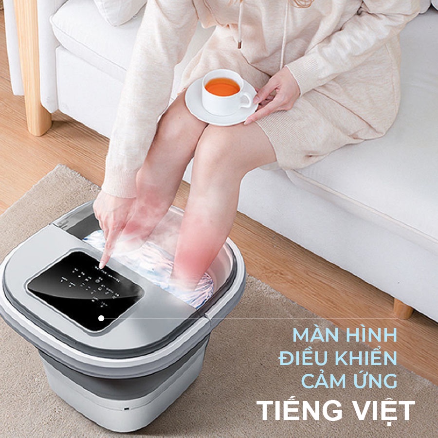 Bồn ngâm chân massage bàn chân VISPO bảng điều khiển TIẾNG VIỆT, máy ngâm chân mát xa nước nóng, Bảo hành 12 tháng