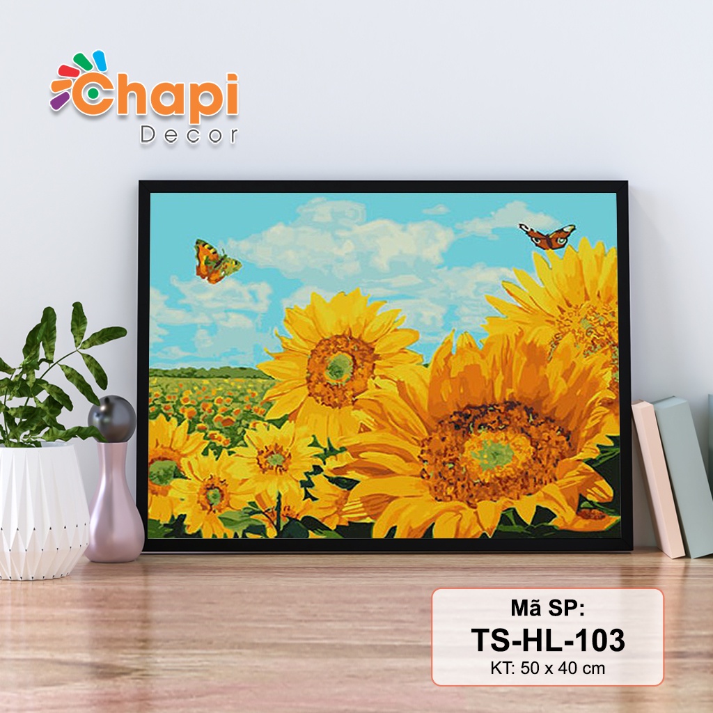 Mua Tranh tô màu số hóa Chapi Hoa Hướng Dương KT 40x50cm đã căng khung ...