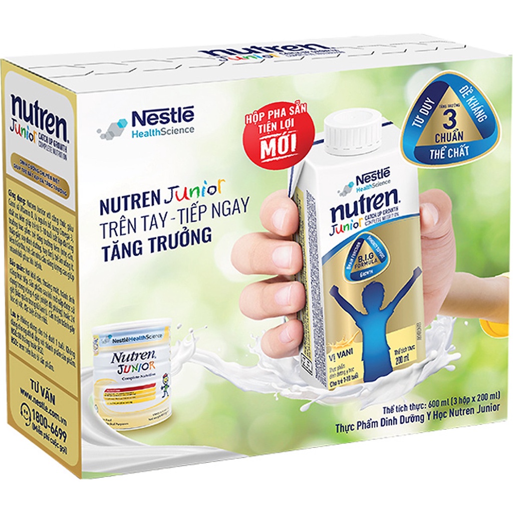 Thùng 24 hộp Sữa Nutren Junior pha sẵn hộp 200m