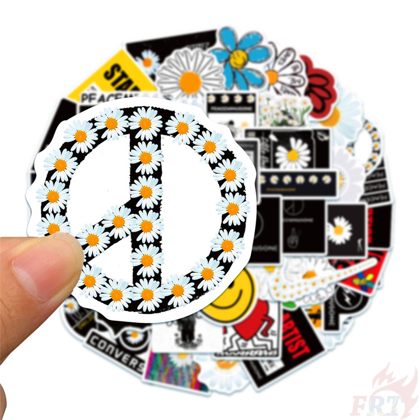 Set 50 hình dán hoa cúc Series 03 G-DRAGON GD KPOP chống thấm nước trang trí sổ tay máy tính ván trượt đa dụng