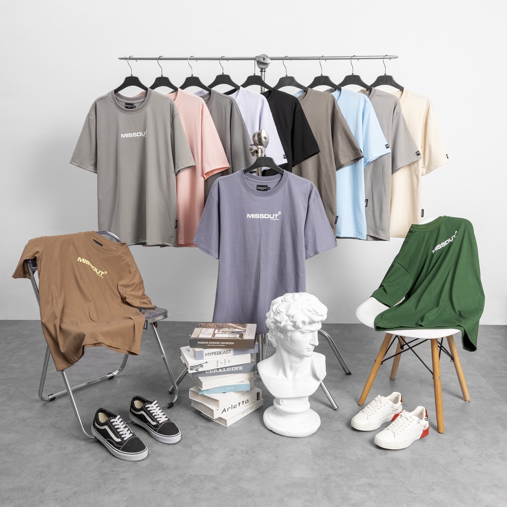 Áo thun Missout basic ss5 nam nữ full tag áo thun tay lỡ nam nữ miss out ss5