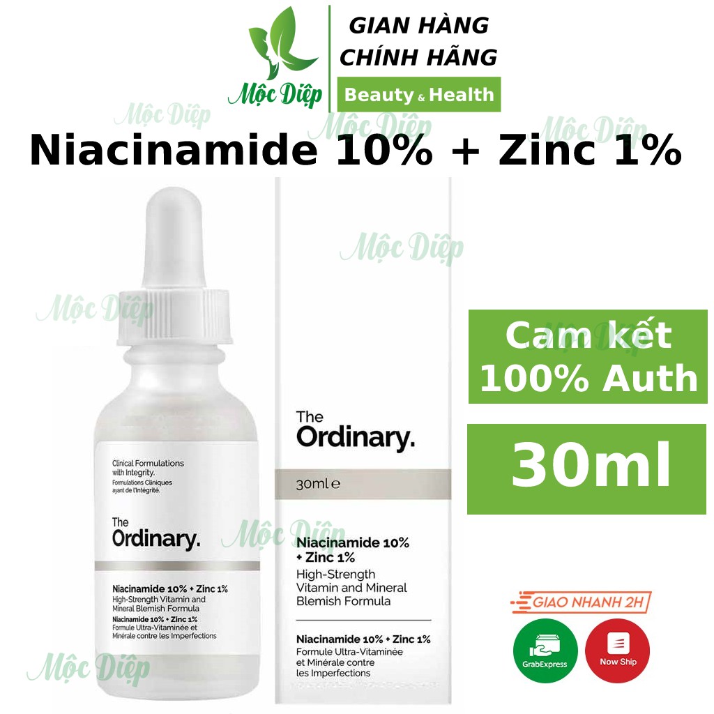 Tinh chất Serum The Ordinary Niacinamide 10% + Zinc1 % giảm mụn, thu nhỏ lỗ chân lông - Mộc Diệp