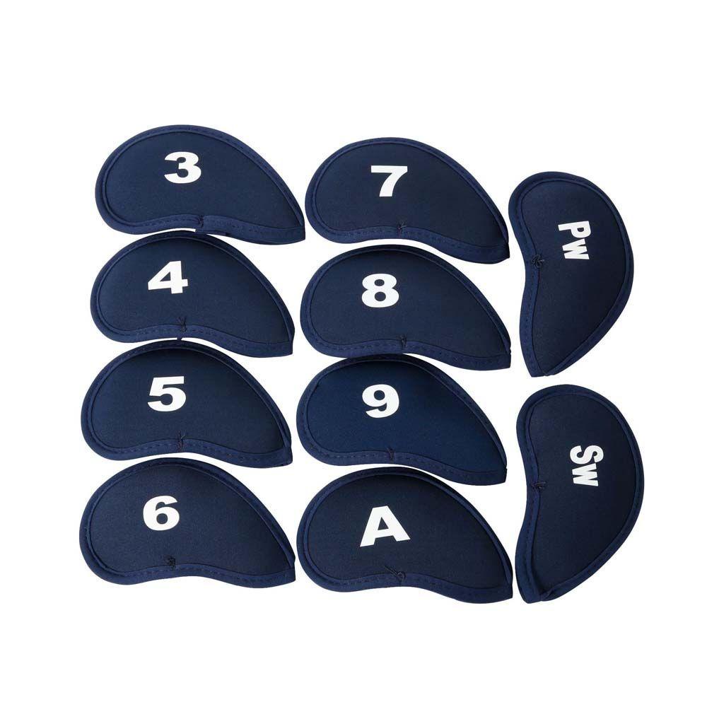 Set 10 Vỏ Bọc Bảo Vệ Đầu Gậy Đánh Golf Chất Liệu Sắt 3-SW