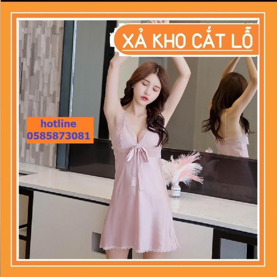 Váy ngủ Lụa hai dây big size tới 65kg sexy phối ren ngực cao cấp 🔥FREESHIP 50k🔥đồ ngủ lụa đẹp giá rẻ New !