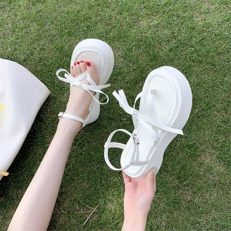 Xăng đan Đế Dày Đính Nơ Thời Trang Mùa Hè Phong Cách La Mã Hàng Mới Dành Cho Nữ s 2022