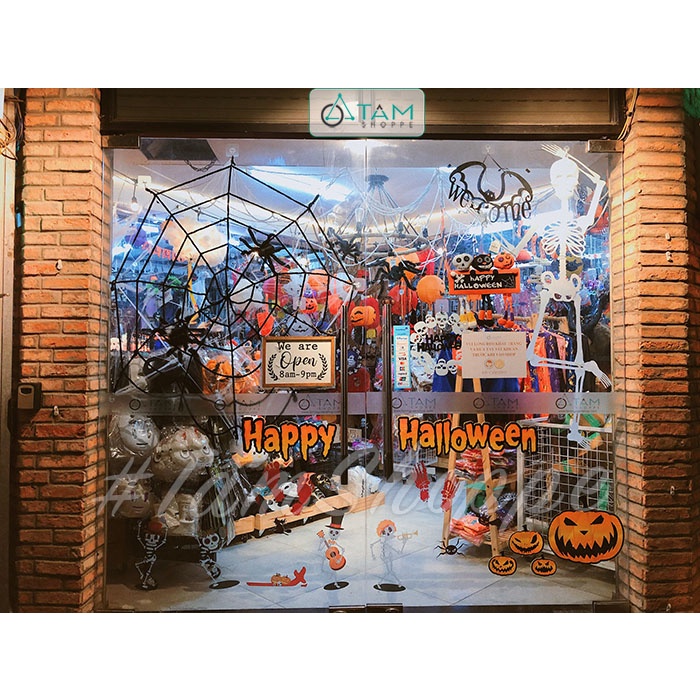 [VẢI DAY-SỬ DỤNG NHIỀU LẦN] Mô hình treo trang trí Halloween vải nỉ Đen nhiều kiểu HLW-DT-11