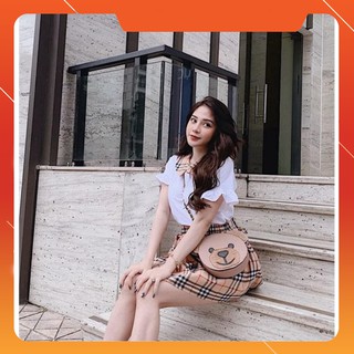 (Sang Chảnh) SÉT ÁO CỔ SEN TRẮNG MIX CHÂN VÁY BBR - 0330