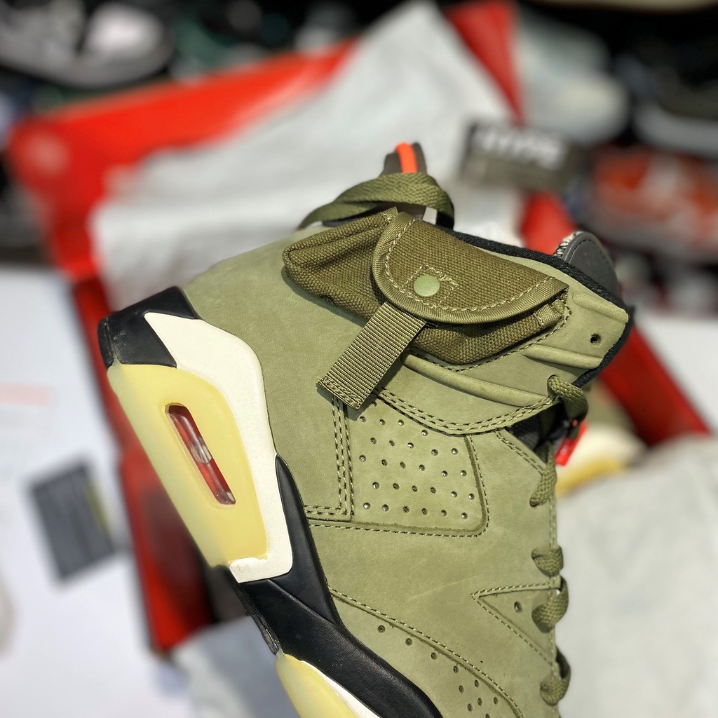 [ Hype Sneaker ] Giày sneaker hypebeast | giày bóng rổ : Jordan 6 Travis Scott màu xanh rêu | Bản high Quality .
