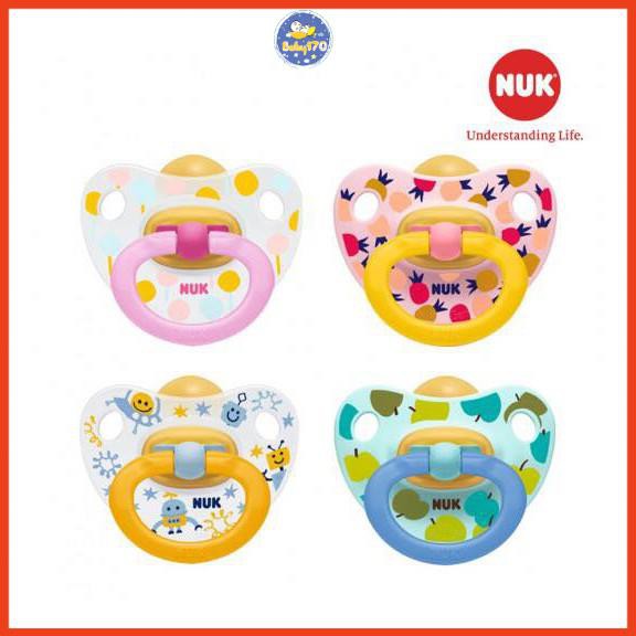 Bộ 2 ti giả NUK cao su Happykids 0-6m , 6-18m