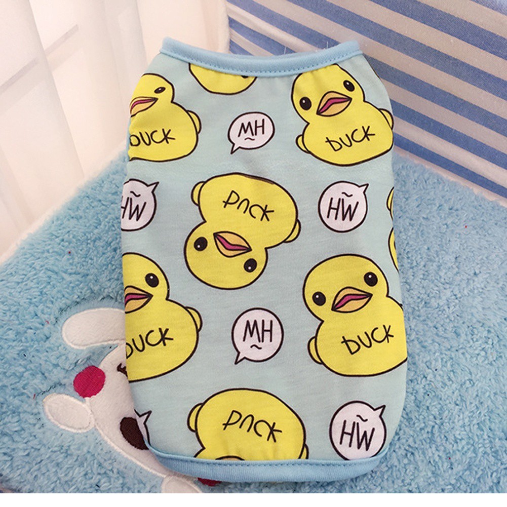 Áo thun cotton họa tiết con vịt xinh xắn dành cho thú cưng