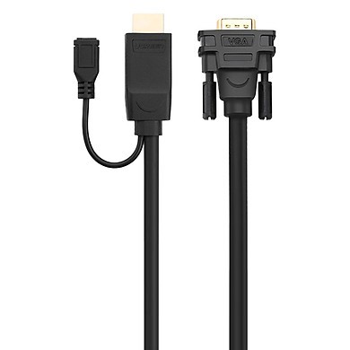 [Mã ELFLASH5 giảm 20K đơn 50K] Dây Cáp Chuyển Đổi HDMI To VGA Hỗ Trợ Nguồn Ugreen 30449 (1.5m) - Hàng Chính Hãng