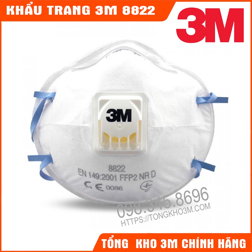 1 Hộp Khẩu Trang 3M 8210/8822 N95 Chống Dịch, Chống Bụi Siêu Mịn, Chống Vi Khuẩn