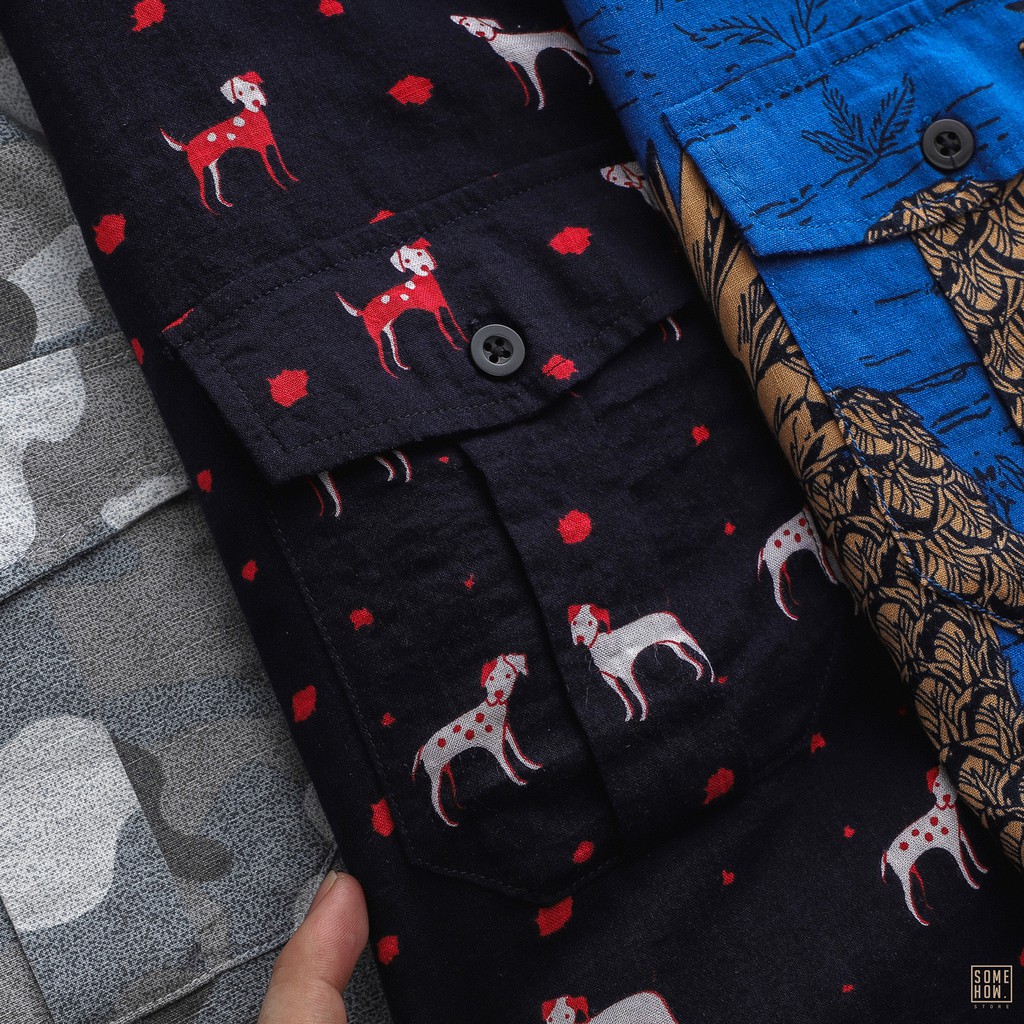 Áo Sơ Mi Nam INF Ngắn Tay Họa Tiết, Chất Vải Cotton Dày Dặn Cao Cấp, SM004826, SOMEHOW