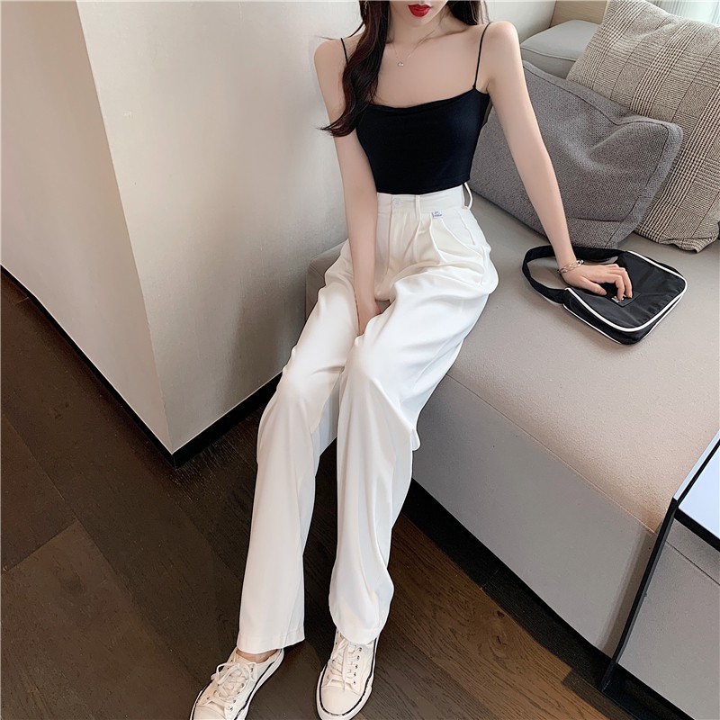 Quần tây nữ ống rộng lưng cao - Dáng suông dài thời trang vải mềm mịn