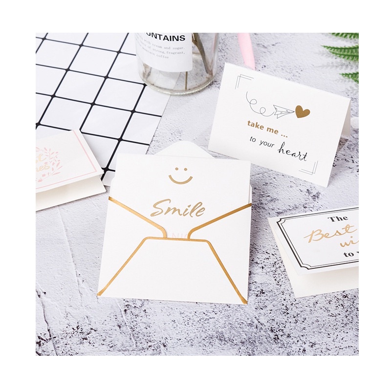 Thiệp đẹp chúc mừng, cảm ơn tặng kèm bì thư siêu đẹp