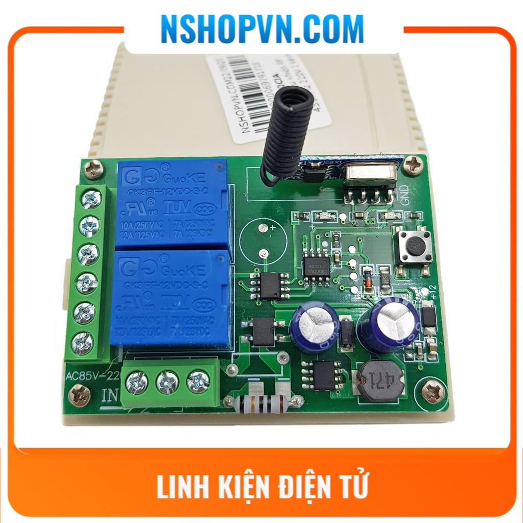 Bộ điều khiển RF 433Mhz 220V 2 kênh (Không kèm remote)