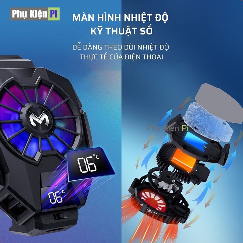Quạt tản nhiệt điện thoại Memo DL06 làm mát nhanh cho điện thoại gaming game thủ mobile bản nâng cấp DL01