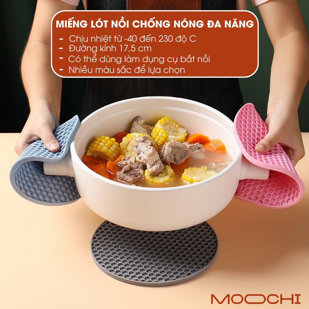 Miếng lót nồi silicon chống nóng, chống trượt phong cách Bắc Âu dày 0,5cm