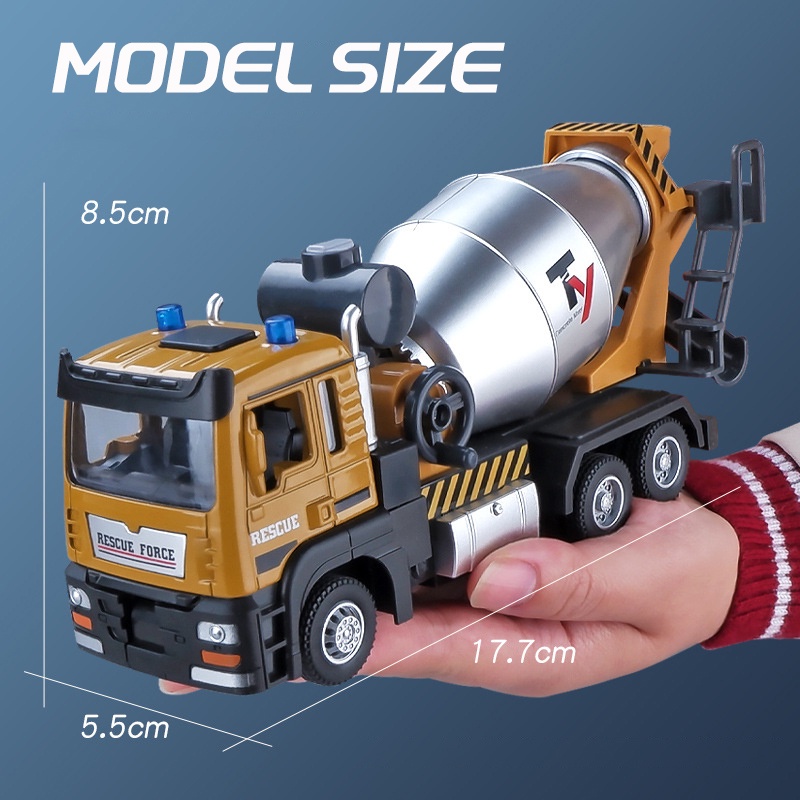 Mô Hình Xe Cần Cẩu Có Đèn Và Âm Thanh Bằng Hợp Kim Tỉ Lệ 1: 50 Dành Cho Bé Trai