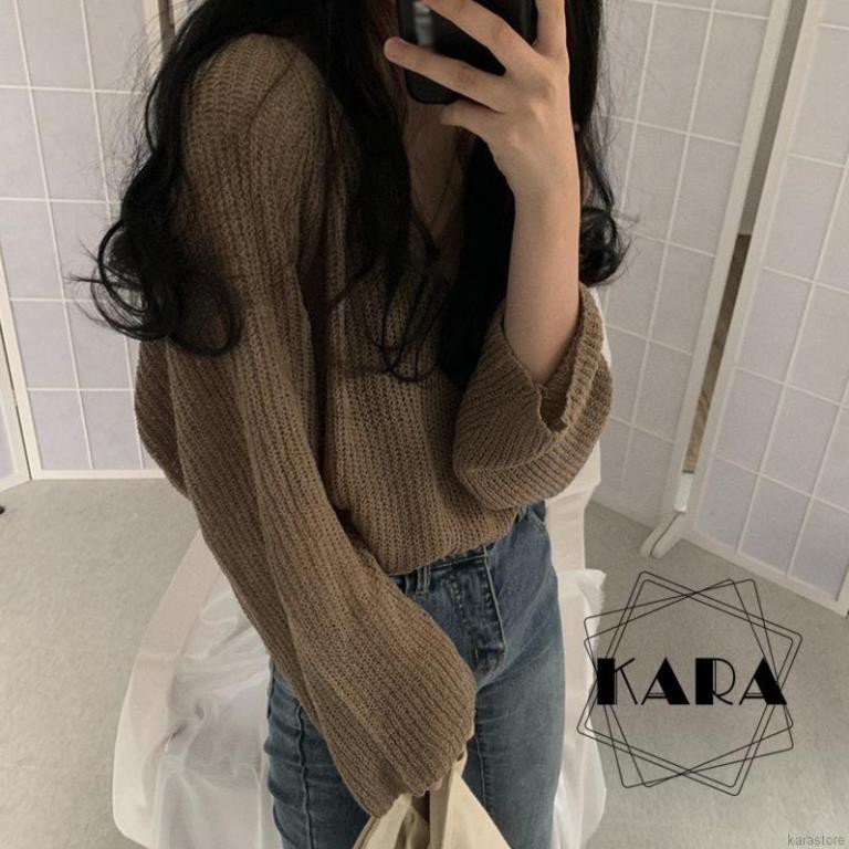 Áo sweater tay dài mỏng dáng rộng chống nắng thời trang mùa hè cho nữ ་