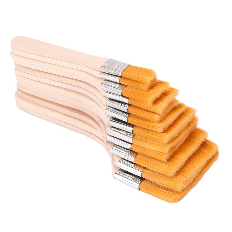 Set 12 Cọ Vẽ Tranh Sơn Dầu Cán Gỗ Chuyên Dụng
